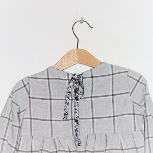 blouse HVIZ flanelle de coton 2/3 ans detail dos
